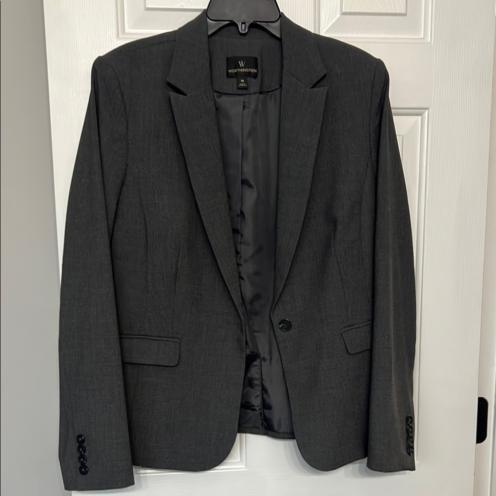 Worthington Gray Blazer Modern Cut Suit Jacket